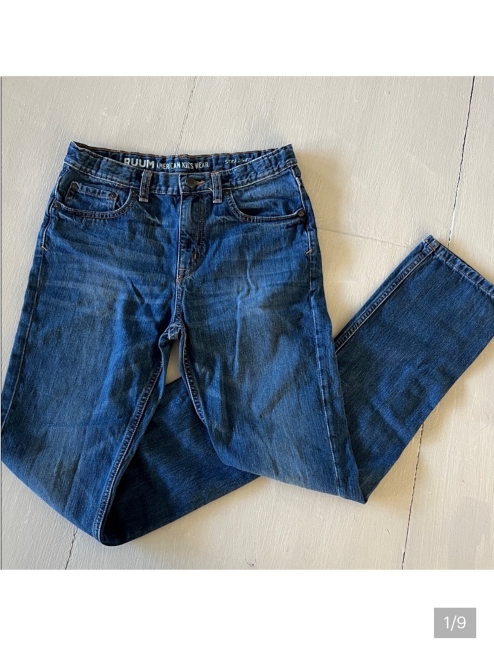 Ruum Straight Jeans 14.5 Boy Medium Wash Denim Pants with adjustable waistband